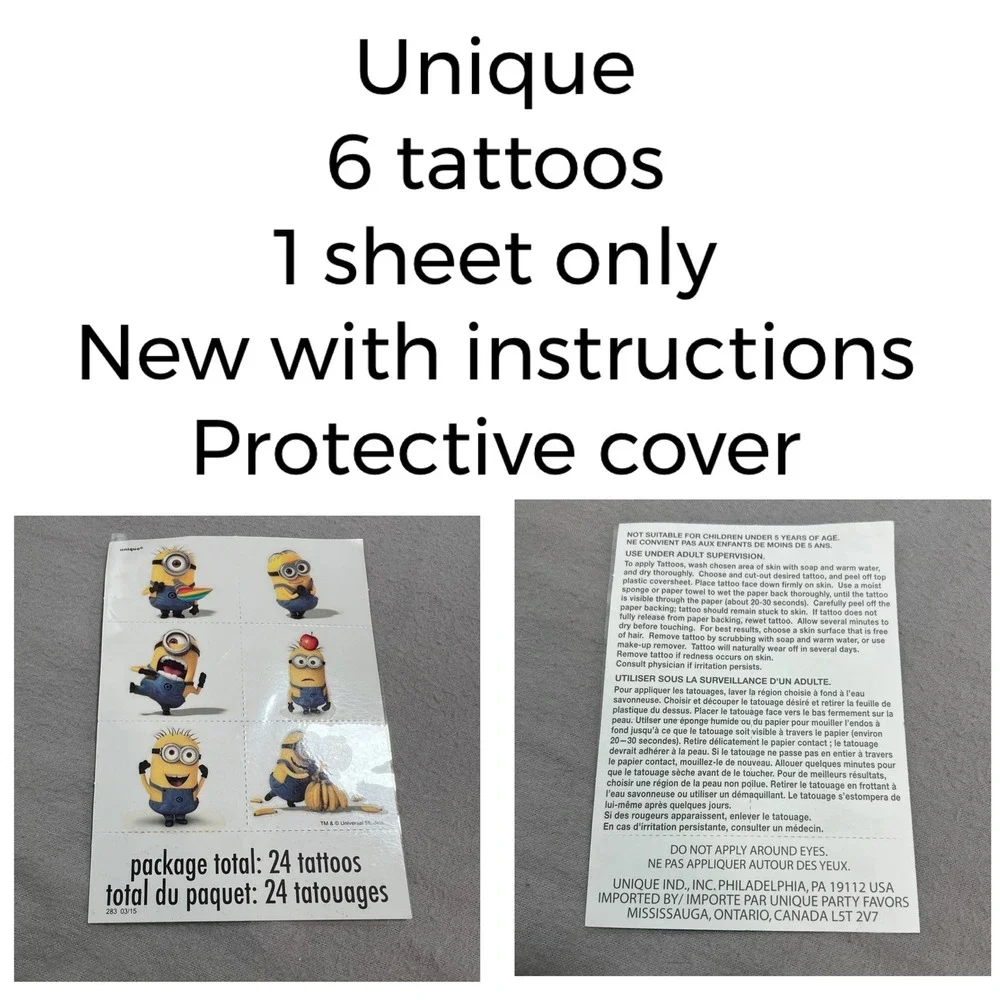 Despicable Me Minions Large Lot Sticker Activity Party Favor Mixed Movie Era NEW
